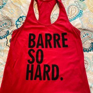 Racerback Tank with Barre So Hard logo